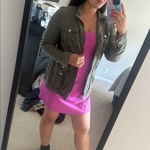 White House Black Market‎ green belted utility jacket size 12